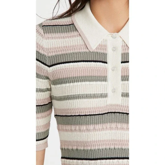 Adam Lippes Striped Midi Polo Dress - Picture 5 of 15